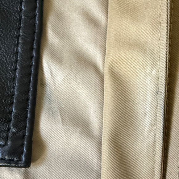 Coach Tan and Black Cotton Leather Wool Trench Coat - Picture 11 of 15